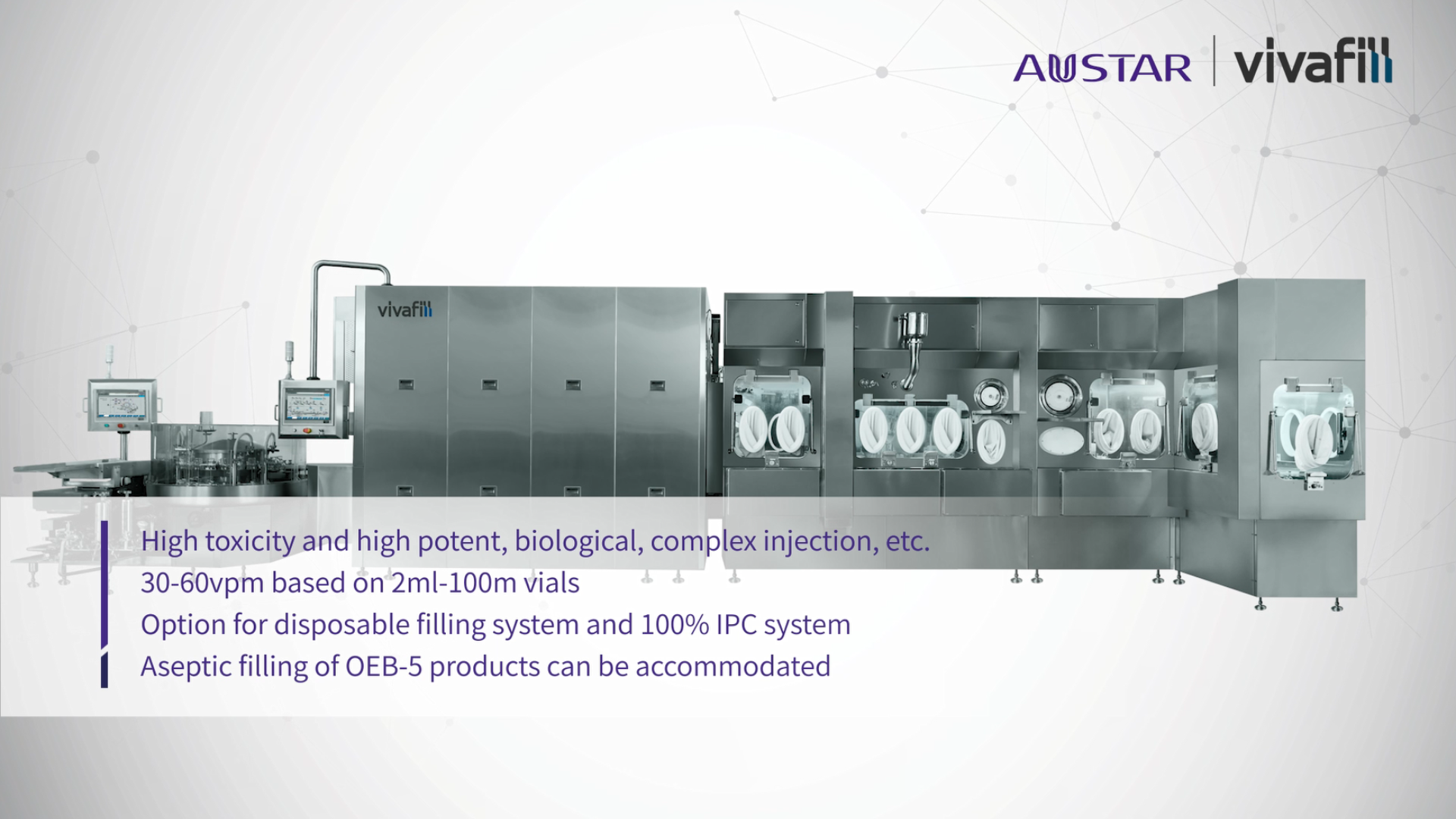 Powder-liquid Filling Line with lsolator